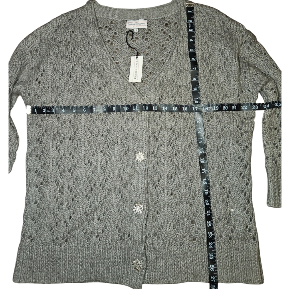 Caryn Vallone Cardigan Grey Small - Picture 5 of 5